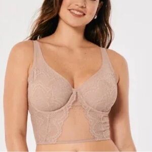 Gilly Hicks Longline Lace Bralette in Blush Pink